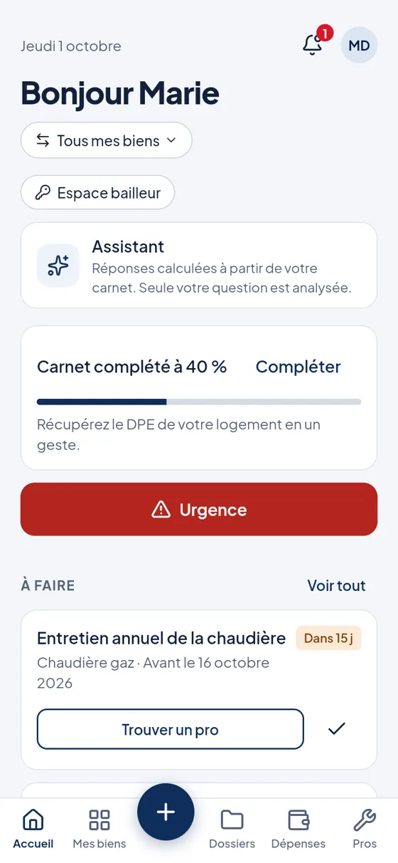 App Le Chez Soi : accueil et entretiens à faire